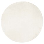 vidaXL Tapis en fausse Tafalla Blanc Ø 80 cm Polyester