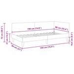 vidaXL Cadre de lit d'angle Autre Rouge bordeaux 90 x 190 cm