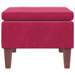 vidaXL Tabouret avec pieds en bois Rouge bordeaux Velours