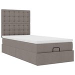 vidaXL Lit ottoman avec matelas taupe 90x200 cm tissu