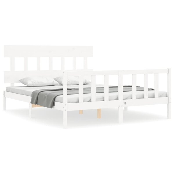 vidaXL Cadre de lit sans matelas blanc 160x200 cm bois de pin massif