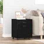 Cabinet roulant vidaXL en chêne noir 45x38x54 cm en bois d'ingénierie