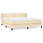 vidaXL Sommier à lattes de lit avec matelas Crème 180x200 cm Tissu
