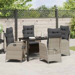 vidaXL Ensemble de salle à manger pour jardin 5 Pièces Gris clair