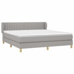 vidaXL Sommier à lattes de lit avec matelas Gris clair 160x200cm Tissu