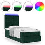 vidaXL Cadre de lit ottoman avec matelas vert foncé 90x190 cm velours