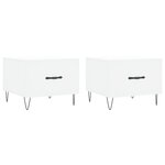 vidaXL Tables basses 2 Pièces blanc 50x50x40 cm bois d'ingénierie