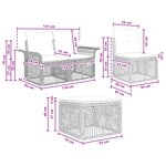 vidaXL Ensemble de canapé de jardin 5 Pièces Gris polyrotin
