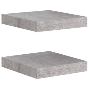 vidaXL Étagères murales flottantes 2 Pièces gris béton 23x23 5x3 8 cm MDF