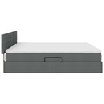 vidaXL Lit avec rangement et matelas Gris foncé 200 x 200 cm