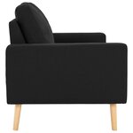 Vidaxl canapé à 3 places noir tissu
