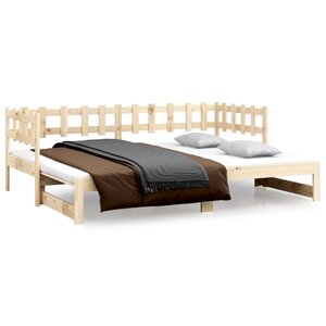 vidaXL Lit coulissant sans matelas 2x(90x200) cm Bois de pin massif