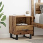 vidaXL Cabinet de chevet avec tiroir Bois ancien 40 x 35 x 47.5 cm