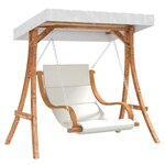vidaXL Chaise balançoire avec coussin et auvent bois massif d'épicéa