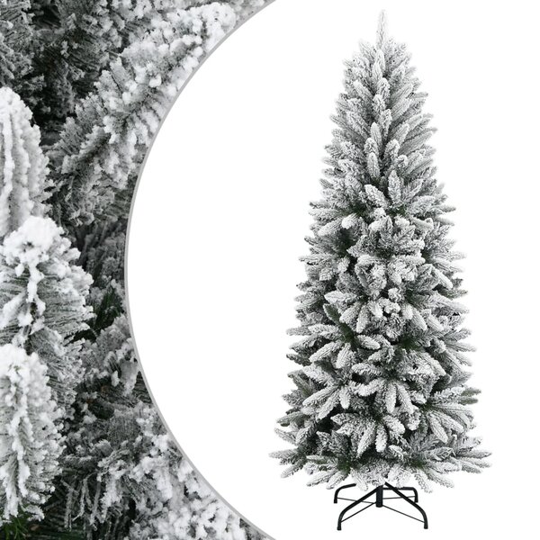 vidaXL Sapin de Noël artificiel avec neige floquée 150 cm PVC et PE