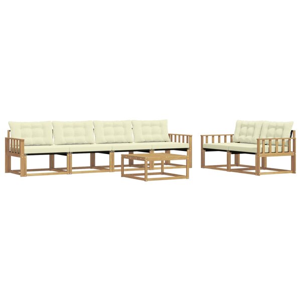 vidaXL Ensemble de canapés d'extérieur 7 pc Blanc et crème