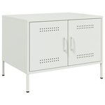vidaXL Table basse blanc 68x50x50 5 cm acier laminé à froid