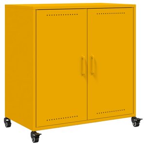 vidaXL Buffet jaune moutarde 68x39x72 cm acier