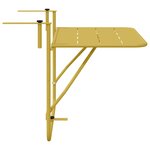 vidaXL Table Suspendue de Balcon Doré 60 x 39 x 65 cm Acier