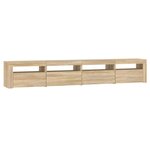 vidaXL Meuble TV avec lumières LED Chêne sonoma 240x35x40 cm