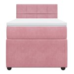 vidaXL Sommier à lattes de lit avec matelas Rose 100x200 cm Velours