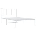 vidaXL Cadre de lit métal sans matelas et tête de lit blanc 107x203 cm