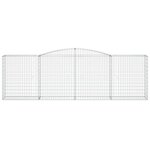 vidaXL Paniers à gabions arqués 7 Pièces 400x50x120/140 cm Fer galvanisé