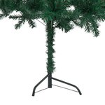 vidaXL Arbre de Noël artificiel d'angle LED et boules Vert 150 cm PVC