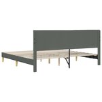 vidaXL Cadre de lit avec tête de lit Gris foncé 180 x 200 cm Tissu