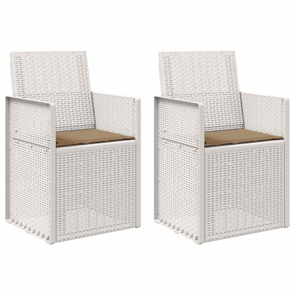 vidaXL Chaises de jardin salle à manger 2 Pièces Blanc et taupe PP