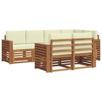 vidaXL Ensemble de canapé d'angle avec coussin 7 Pièces Naturel et Crème