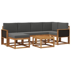 vidaXL Ensemble de canapés d'extérieur 7 pc Naturel et Anthracite