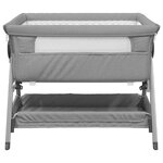 vidaXL Lit pour bébé avec matelas Gris clair Tissu de lin