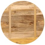 vidaXL Dessus de table Ø 90x3 8 cm rond bois massif de manguier brut
