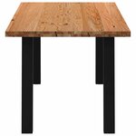vidaXL Table à manger marron clair bois de chêne massif rectangulaire