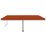 vidaXL Auvent automatique capteur de vent/LED 500x300 cm Orange marron