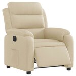 vidaXL Fauteuil inclinable électrique Crème Tissu