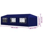 vidaXL Tente de réception 3 x 9 m Bleu