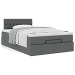 vidaXL Lit ottoman avec matelas gris foncé 120x190 cm tissu