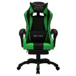 vidaXL Fauteuil de jeux vidéo avec LED RVB Vert et noir Similicuir