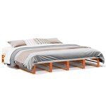 vidaXL Cadre de lit sans matelas cire marron 180x200cm bois pin massif