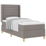 vidaXL Lit à ressorts avec matelas Taupe 100 x 200 cm tissu