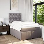 vidaXL Sommier à lattes de lit avec matelas Taupe 120x200 cm Tissu