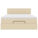 vidaXL Lit ottoman avec matelas crème 140x190 cm tissu