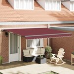 vidaXL Auvent Rétractable Rouge bordeaux 400x300 cm Polyester et métal