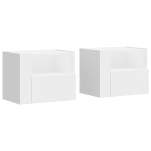 vidaXL Tables de chevet murales 2 Pièces blanc 45x30x35 cm