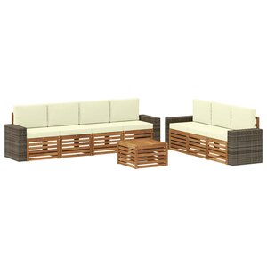 vidaXL Ensembles de canapés avec coussin 8 Pièces Bois d'Acacia Massif