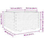 vidaXL Jardinière 80x80x49 5 cm bois de pin imprégné