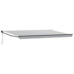 vidaXL Auvent rétractable anthracite et blanc 5x3 m tissu et aluminium