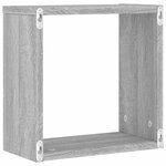 vidaXL Étagères cube murales 2 Pièces sonoma gris 30x15x30 cm